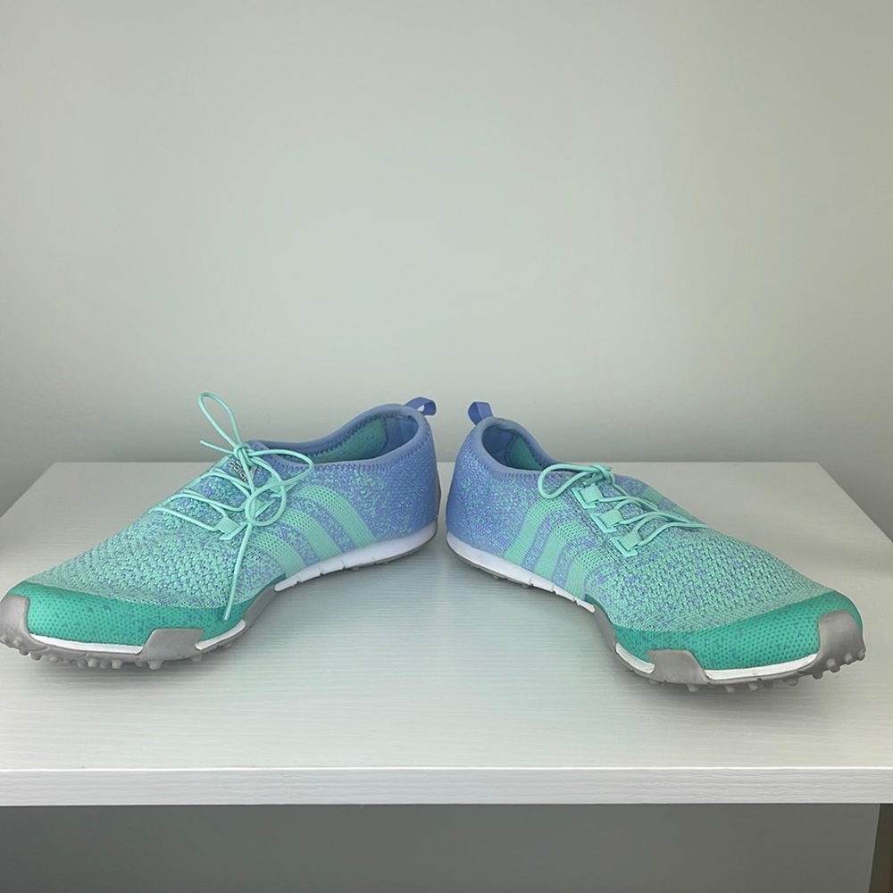 Adidas Lightweight Mint Green Knit Sneakers Women’s Size 7.5 - Picture 6 of 11